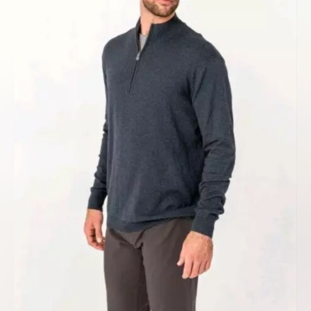 Linksoul Men's Cotton-Cashmere Quarter-Zip Swaeter 95% Cotton 5% Cashmere